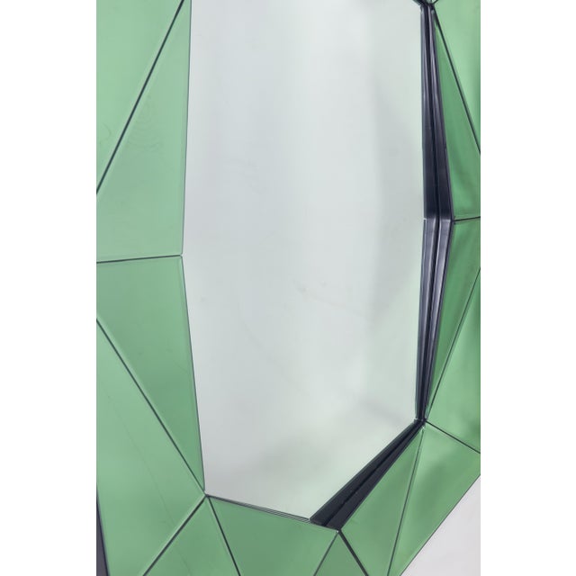 Mid-Century Modern Green Cristal Mirror, 1970s For Sale - Image 3 of 7