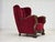 Brown Danish Relax Chair in Cherry-Red Velour & Oak Wood, 1960s For Sale - Image 8 of 18