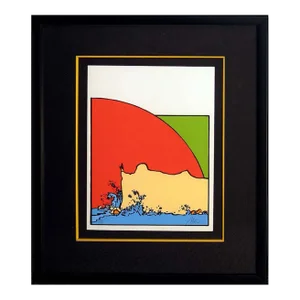 Peter Max "Sage on Cliff" Signed Ltd Ed Vintage Serigraph Custom Frame