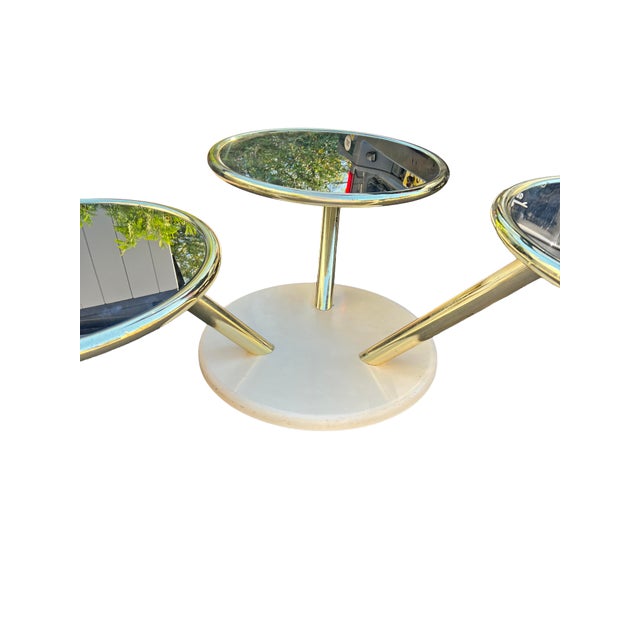 Brass Vintage Mid Century Modern Brass Glass Coffee Table Italian in Milo Baughman Style Design For Sale - Image 8 of 12