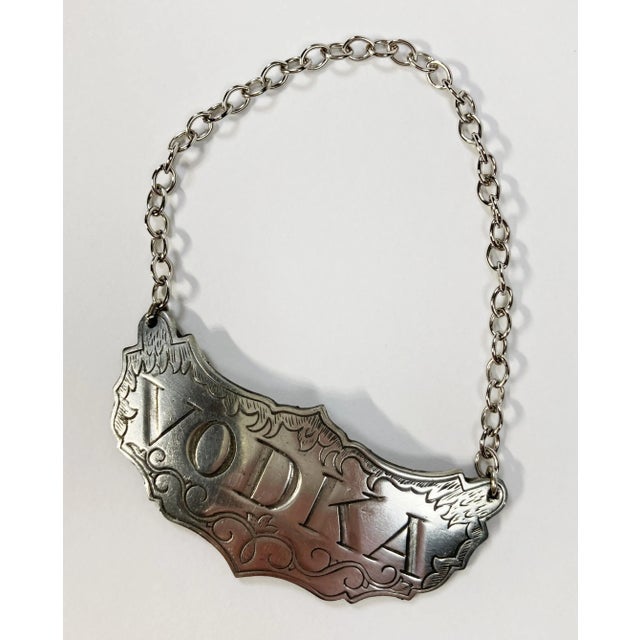 Vintage Steiff Pewter Liquor Decanter Tags - Vodka, Bourbon, Brandy, Sherry For Sale - Image 4 of 8