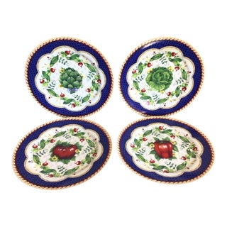 Vintage Le Jardin Suzanne Nicoll Andrea by Sadek Veggie Dinner Plates - Set of 4 For Sale