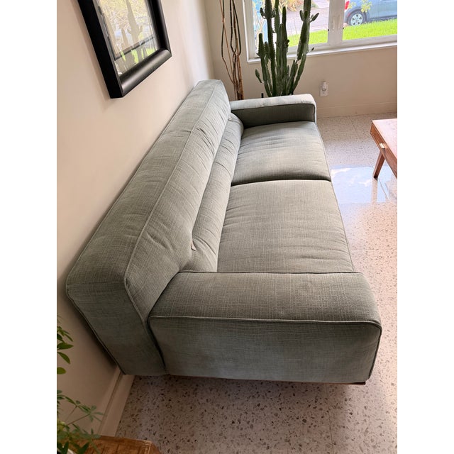 Wood Natuzzi Italia Kendo Designer Sofa | Custom Upholstery | Like New For Sale - Image 7 of 8