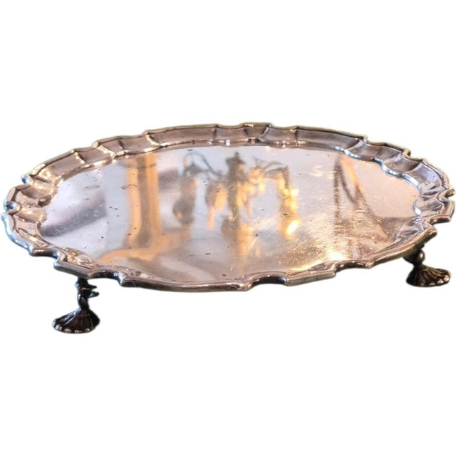 Gorham Silver Co. 1970s Metropolitan Museum of Art Simeon Soumain Silver Plated Salver Tray by Gorham. For Sale - Image 4 of 5
