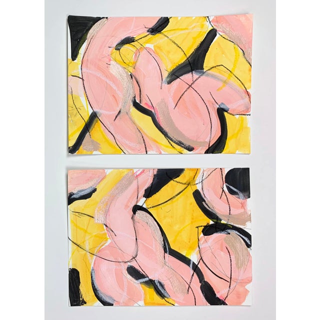 Abstract Figurative Dance I, Sketch 12 X 9 Inches, Acrylic on Paper For Sale - Image 3 of 3