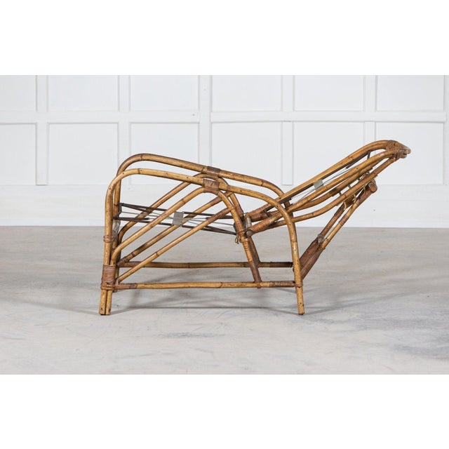 Wood Mid-Century English Bamboo Reclining Armchair, 1950s For Sale - Image 7 of 14