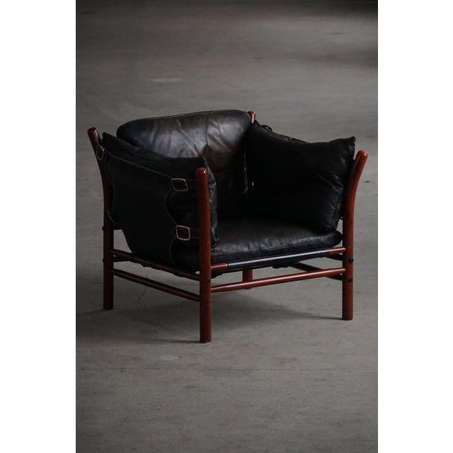 1960s Vintage Ilona Lounge Chair in Stained Beech and Leather by Arne Norell for Aneby Mobler, 1960s For Sale - Image 5 of 18