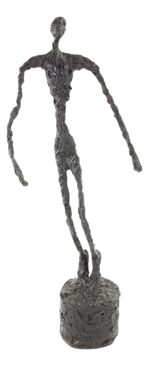 Modern Dark Patinated Falling Man Sculpture, Bronze