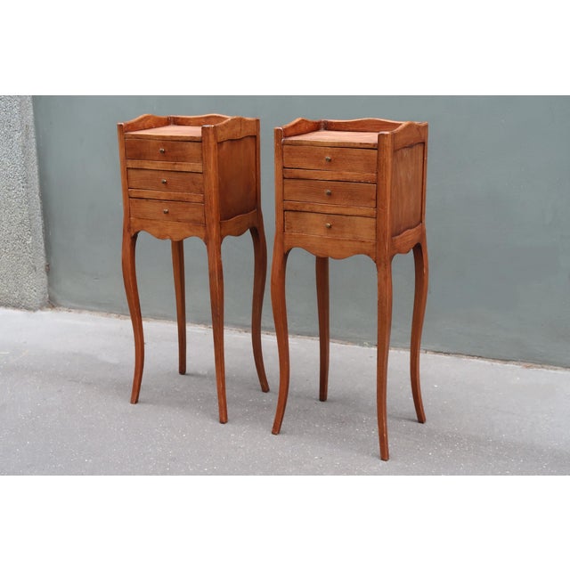 Pair of French Louis XV Style Tiny Side Tables Nightstands For Sale - Image 10 of 13