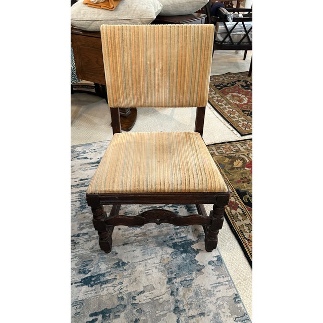 Set of 12 Vintage English Walnut Dining Chairs, Circa 1928 For Sale - Image 11 of 14