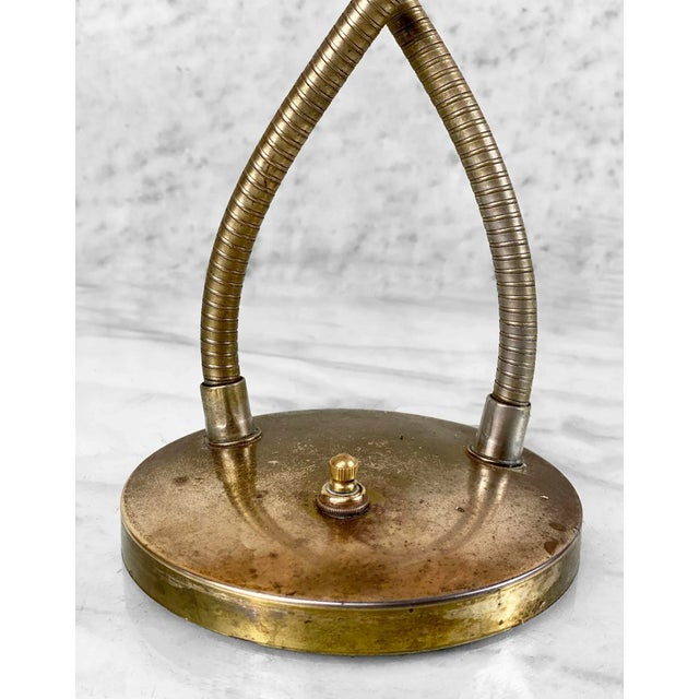 Mid-Century Atomic Blue Fiberglass Shade Double Gooseneck Desk Lamp For Sale - Image 9 of 11