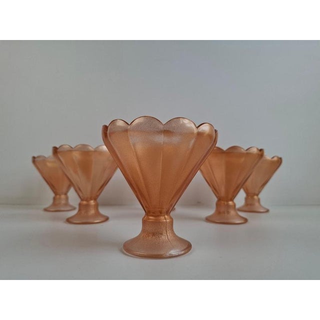 rt Deco Pink Rosaline Glass Dessert Bowls, Former Czechoslovakia, 1930s, Set of 6 For Sale - Image 18 of 18