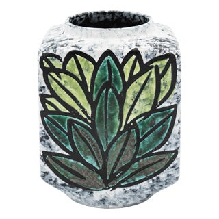 Mid-Century Brutalist Fat Lava Vase from Strehla, 1960s For Sale