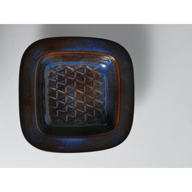1960s Mid-Century Modern Blue Stoneware Catchall by Einar Johansen, Søholm, Denmark, 1960s For Sale - Image 5 of 15