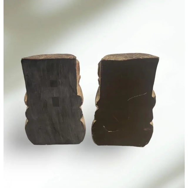 Gampel-Stoll Carved Large Vintage Koi Fish Bronze Gold Rustic Bookends- a Pair For Sale - Image 4 of 7