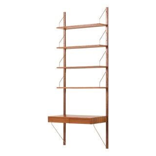 Mid-Century Teak Desk Wall Unit in the style of Poul Cadovius, 1970s For Sale