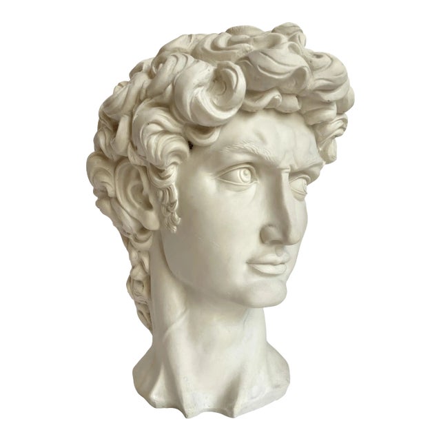 Vintage Faux-Stone Portrait Bust of Michelangelo's David For Sale