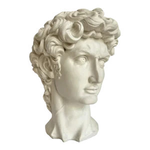 Vintage Faux-Stone Portrait Bust of Michelangelo's David