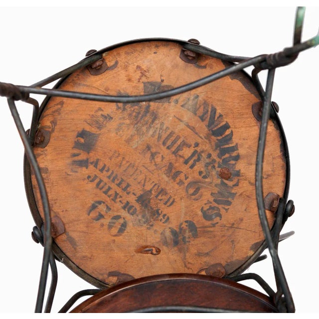 Antique Ice Cream Parlor Table & Chairs Set/3 For Sale - Image 9 of 10