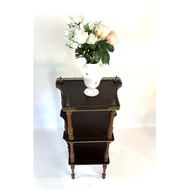 Napoleon III Side Table in Walnut and Brass For Sale - Image 13 of 15