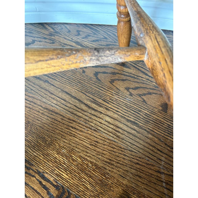 Pair of Mid-Century h.w. Hull & Sons Solid Oak Windsor Dining Chairs For Sale - Image 16 of 17