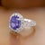 Metal 1990s Tanzanite Diamond Ring 14 Kt 5.30 TCW Certified, Size 5.25 For Sale - Image 7 of 11