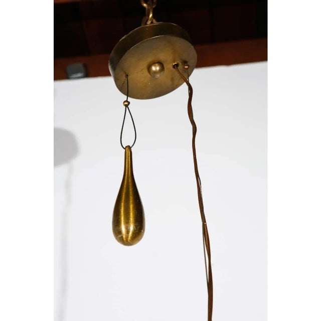 Mid-Century Modern 1950s Paavo Tynell Satin Brass Pendant For Sale - Image 3 of 7