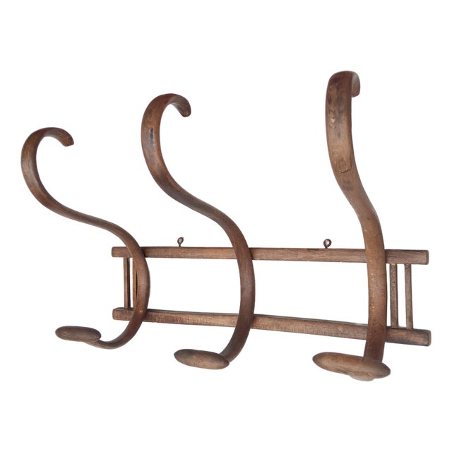 Vintage Wall Coat Rack in Bentwood, 1950s For Sale