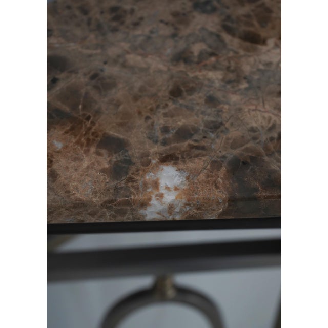 Maitland Smith French Empire Marble Top Steel Base Console Table For Sale In Philadelphia - Image 6 of 17