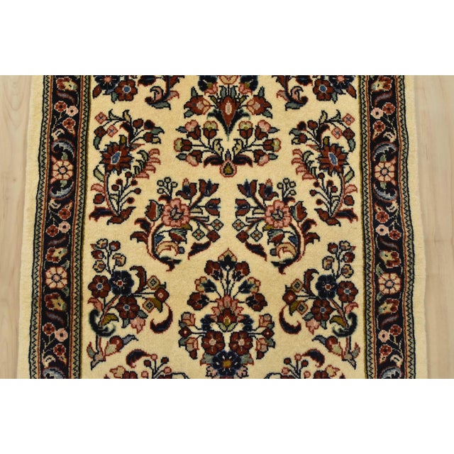 2000 - 2009 Fine Kashmar Runner 2’3” X 7’4” Ivory Wool Traditional Hand-Knotted Rug For Sale - Image 5 of 12