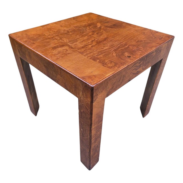 Gorgeous Vintage Oyster Burl-Wood Side Table Attributed to Edward Wormley for Dunbar - Vintage Made in Italy For Sale