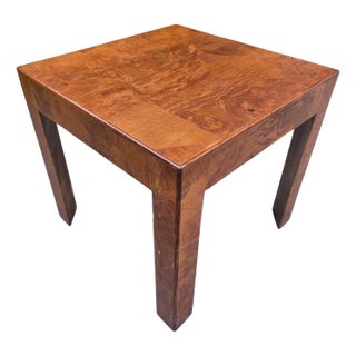 Rare Mid-Century Modern Burl Wood Side Table Attributed to Edward Wormley for Dunbar - Made in Italy For Sale