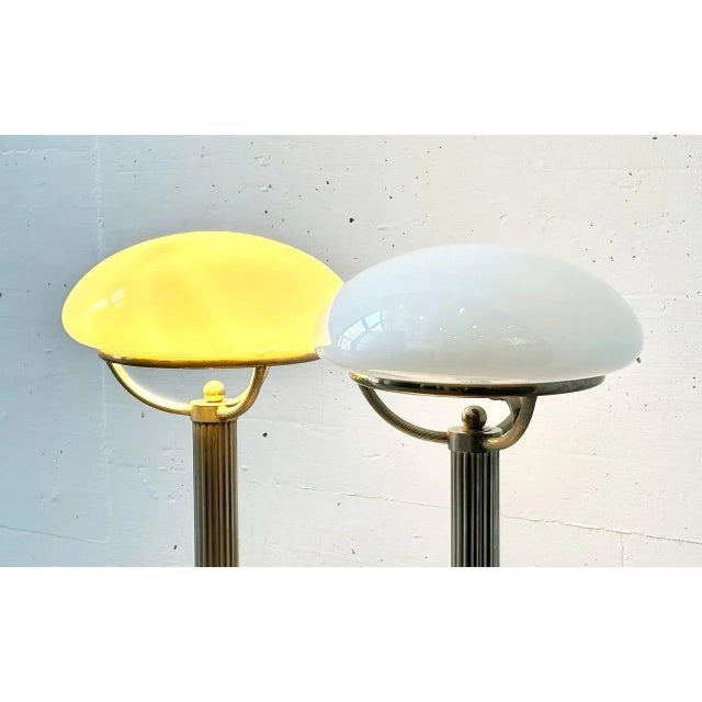 Nickel Table Lamps with Opal Shades by Adolf Loos for Villa Steiner For Sale - Image 9 of 15