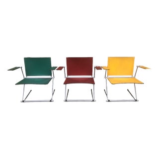 Vintage Ballerina Coloured Dining Armchairs by Herbert Ohl for Matteo Grassi, 1980s, Set of 3 For Sale