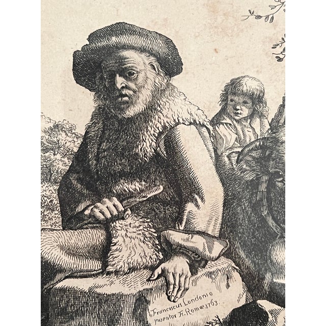 12 Italian Pastoral Scenes 1762-1763 by Francesco Londonio, Milan, Italy Set of Six Giltwood Framed Etchings For Sale - Image 13 of 18