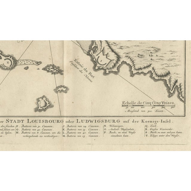 Plan of Louisbourg Harbor and Fortress, Cape Breton Island, 1756 For Sale - Image 5 of 10