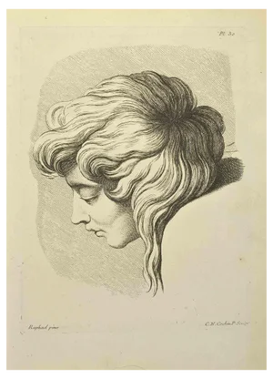Nicholas Cochin, Portrait after Raphael, Etching, 1755
