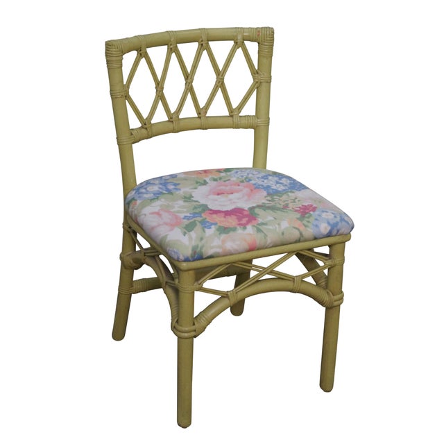 Ficks Reed Vintage Painted Rattan Side Chair Chairish