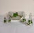 Vintage Frosted Glass Salad Set With Hand Painted Leaves – Bowl, Oil & Vinegar, Salt & Pepper - 5 pcs For Sale - Image 17 of 17