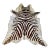 Zebra Print Natural Brazilian Cowhide 70" X 85" For Sale