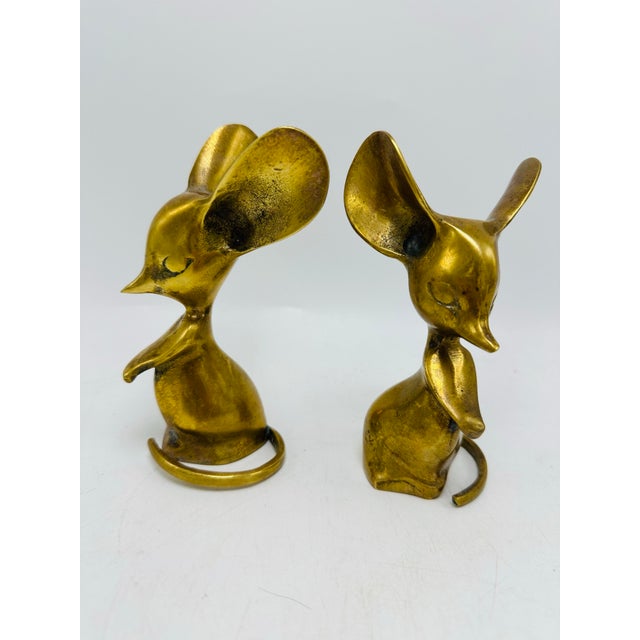 Vintage Brass Mice, a Pair For Sale - Image 4 of 8