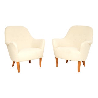 Vintage Swedish Cirkus Armchairs from Carl Malmsten, 1960s, Set of 2 For Sale