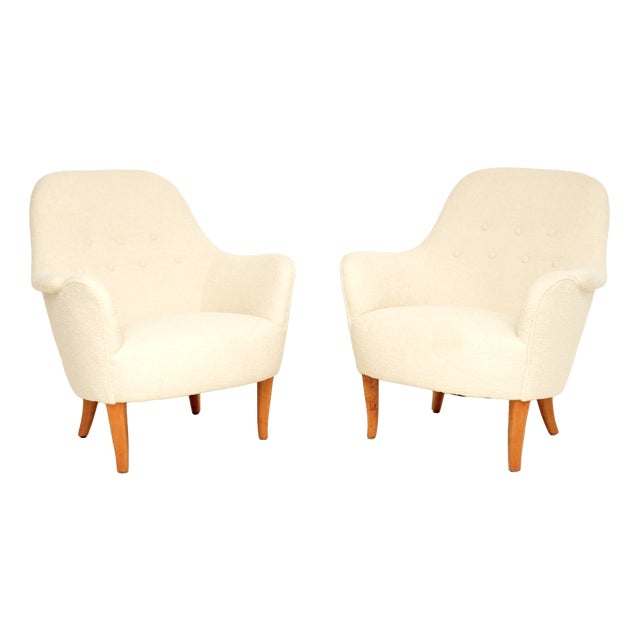 Vintage Swedish Cirkus Armchairs from Carl Malmsten, 1960s, Set of 2 For Sale