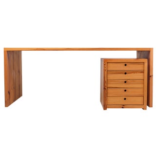 Large Writing Desk with Cabinet Block from Houtwerk Hattem, 1960s, Set of 2 For Sale