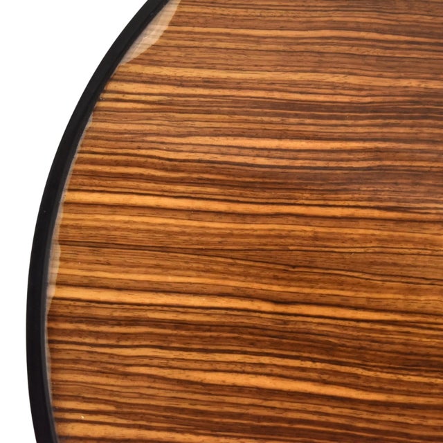 Mid 20th Century Vintage Macassar and Ebony Center Side Tripod Table in the Style of Ruhlmann For Sale - Image 11 of 12