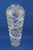 Item : Large, clear blown Murano glass vase, with applications of white glass paste reticulated, creating a web of...