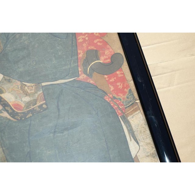 Antique Chinese Ancestral Portrait in Museum Frame, 1860 For Sale - Image 11 of 18