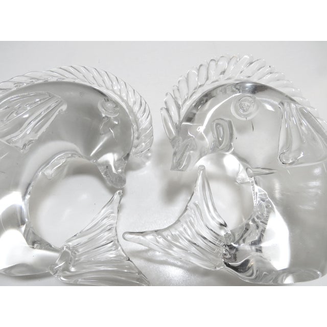 Glass 1960s Licio Zanetti Murano Clear Glass Fish Sculptures - A Pair For Sale - Image 7 of 10