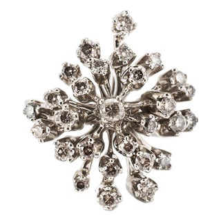 H. Stern Snow Flake 18k Noble Gold 1.23ct Diamond Rose Pink Gold Cocktail Ring, Size 5 For Sale