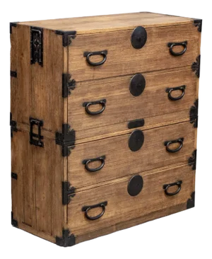 Antique Japanese Kiri 2 Piece Tansu